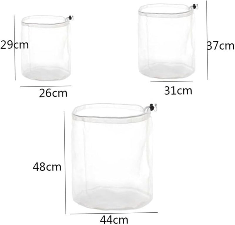 3Pcs Large Mesh Laundry Bags With Drawstring For Delicate Clothes Travel Wash Pouches - Image 2